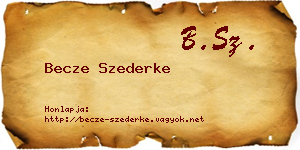 Becze Szederke névjegykártya